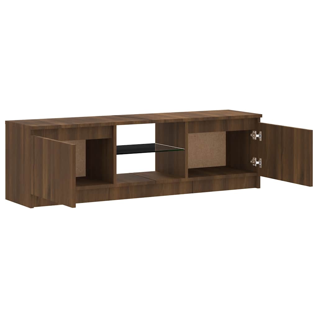 TV-Møbel Brun Eik TV-benk med LED-lys 120x30x35,5 cm