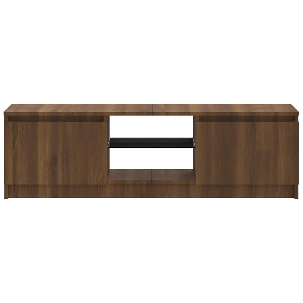 TV-Møbel Brun Eik TV-benk med LED-lys 120x30x35,5 cm