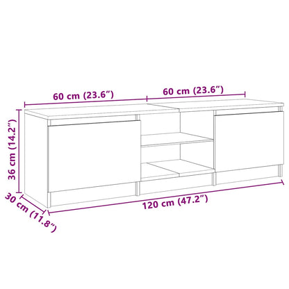 TV-Møbel Brun Eik TV-benk med LED-lys 120x30x35,5 cm