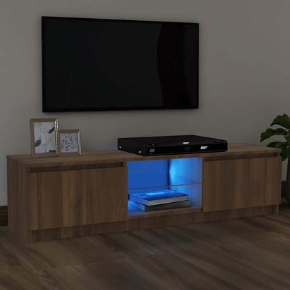 TV-Møbel Brun Eik TV-benk med LED-lys 120x30x35,5 cm
