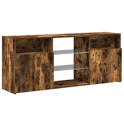 TV-Møbel Røkt EikTV-benk med LED-lys 120x30x50 cm