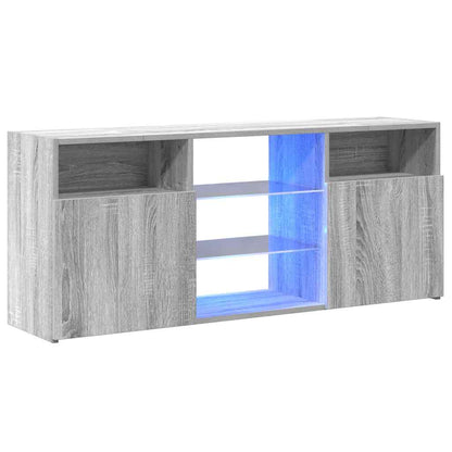 TV-Møbel Sonoma Grå TV-benk med LED-lys 120x30x50 cm