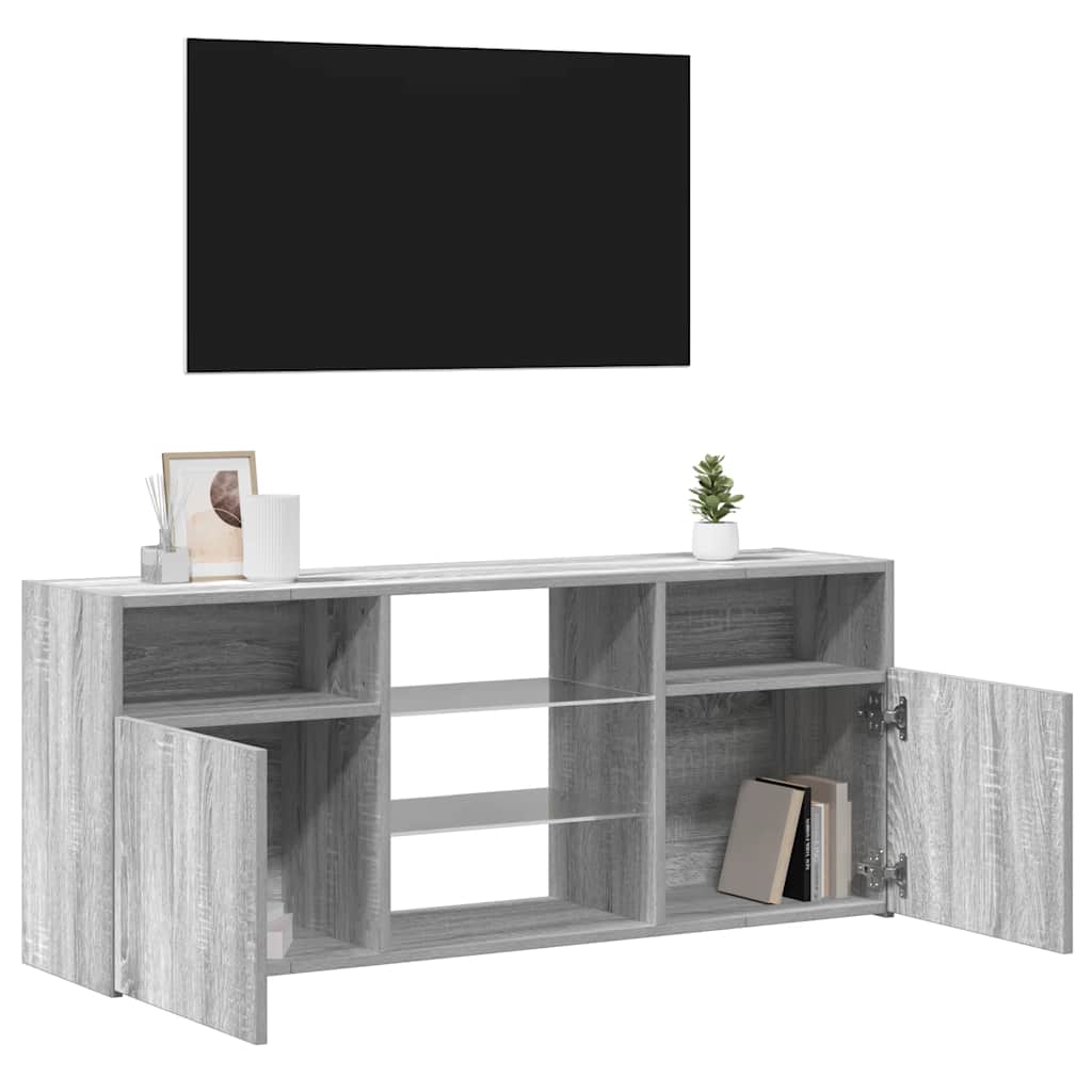 TV-Møbel Sonoma Grå TV-benk med LED-lys 120x30x50 cm