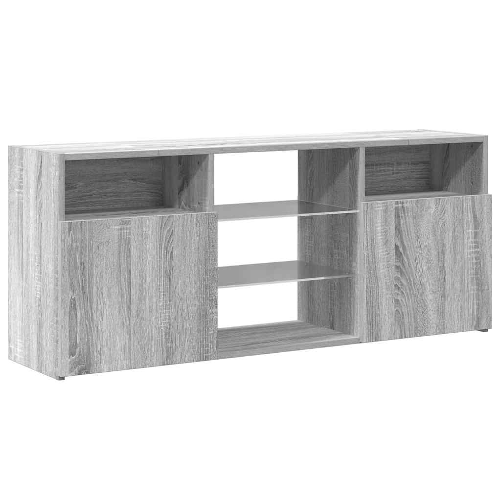 TV-Møbel Sonoma Grå TV-benk med LED-lys 120x30x50 cm