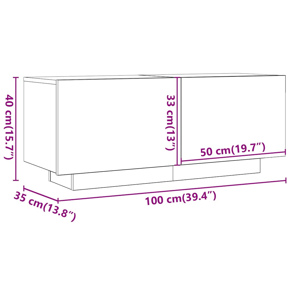 TV-Møbel Sonoma Grå Tv-benk 100x35x40 cm