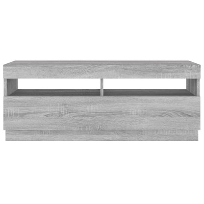 TV-Møbel Sonoma Grå TV-benk med LED-lys 100x35x40 cm