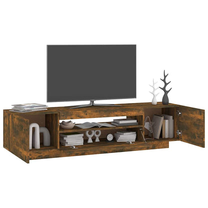 TV-Møbel Røkt EikTV-benk med LED-lys 160x35x40 cm