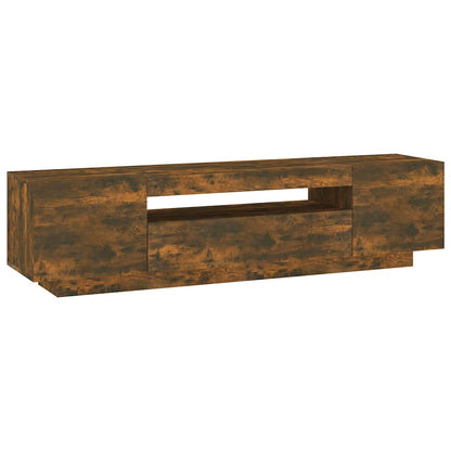 TV-Møbel Røkt EikTV-benk med LED-lys 160x35x40 cm