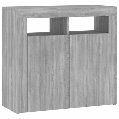 Skjenk Sonoma Grå med LED-lys 80x35x75 cm