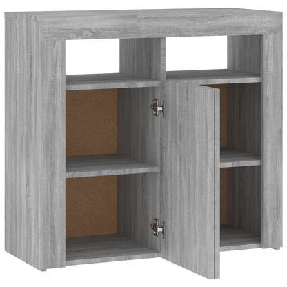 Skjenk Sonoma Grå med LED-lys 80x35x75 cm