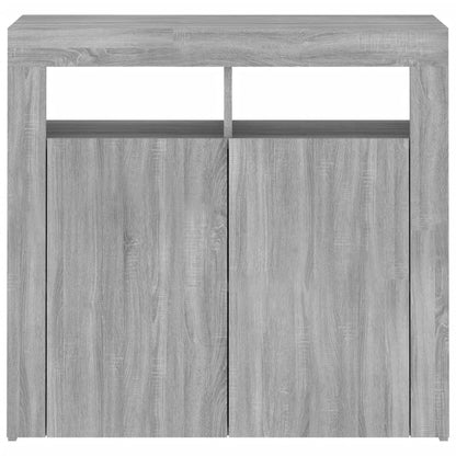 Skjenk Sonoma Grå med LED-lys 80x35x75 cm
