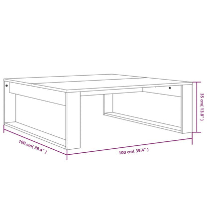 Salongbord Sofabord Brun Eik 100x100x35 cm