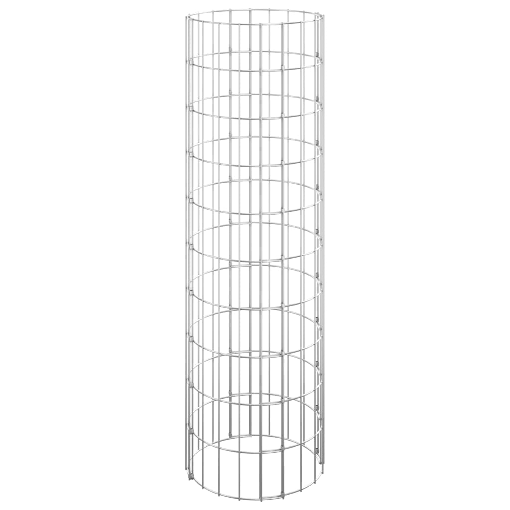 Sirkulær gabion høybed 3 stk galvanisert stål Ø30x100 cm