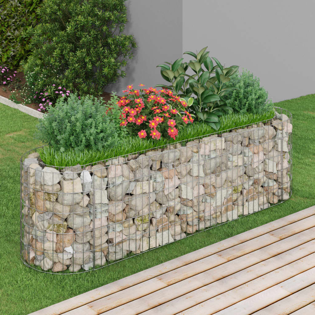 Gabion høybed galvanisert jern 190x50x50 cm