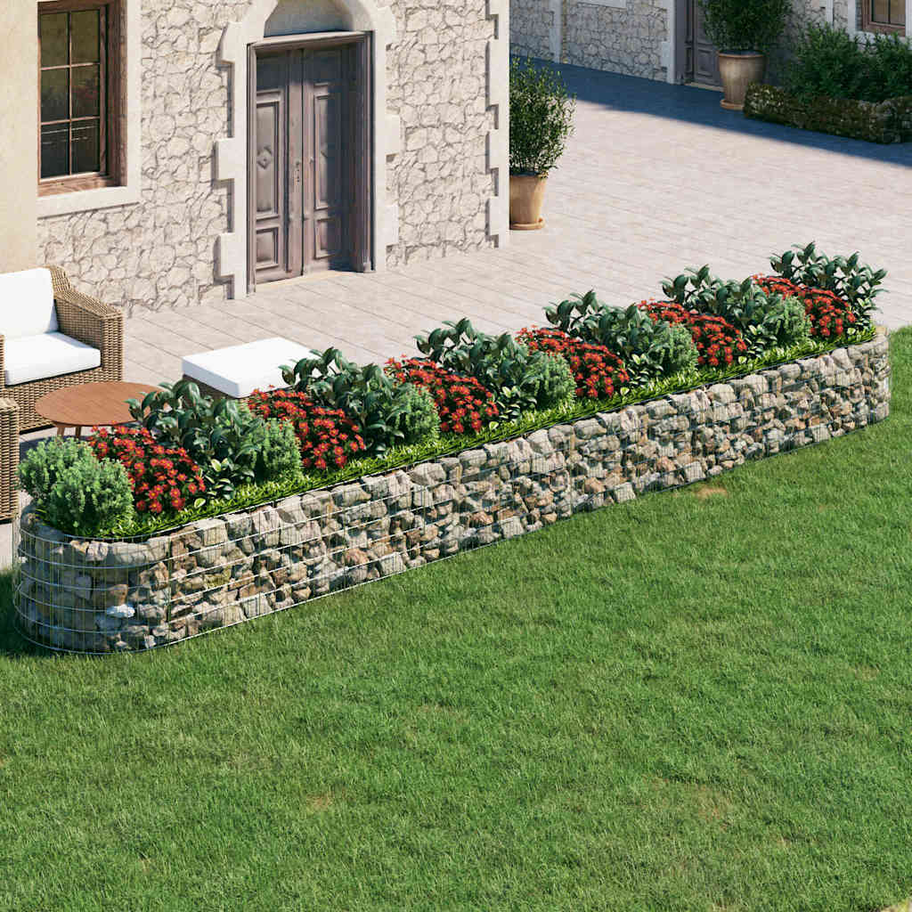 Gabion høybed galvanisert jern 600x100x50 cm