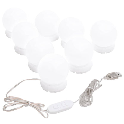 Veggspeil med LED-lys 60x30 cm glass oval