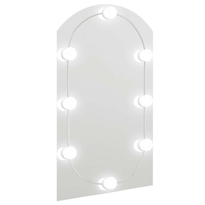Veggspeil med LED-lys 70x40 cm glass oval