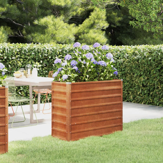 Utendørs Blomsterkasse Plantekasse Metall rust 100x40x77 cm cortenstål