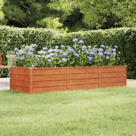 Utendørs Blomsterkasse Plantekasse Metall rust 240x80x45 cm cortenstål