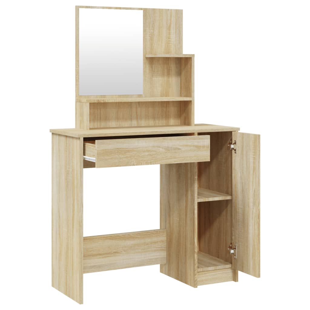 Sminkebord Sonoma Eik speil 86,5x35x136 cm