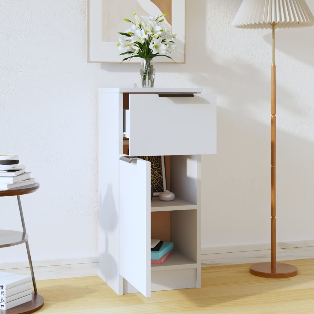 Skjenk hvit 30x30x70 cm konstruert tre