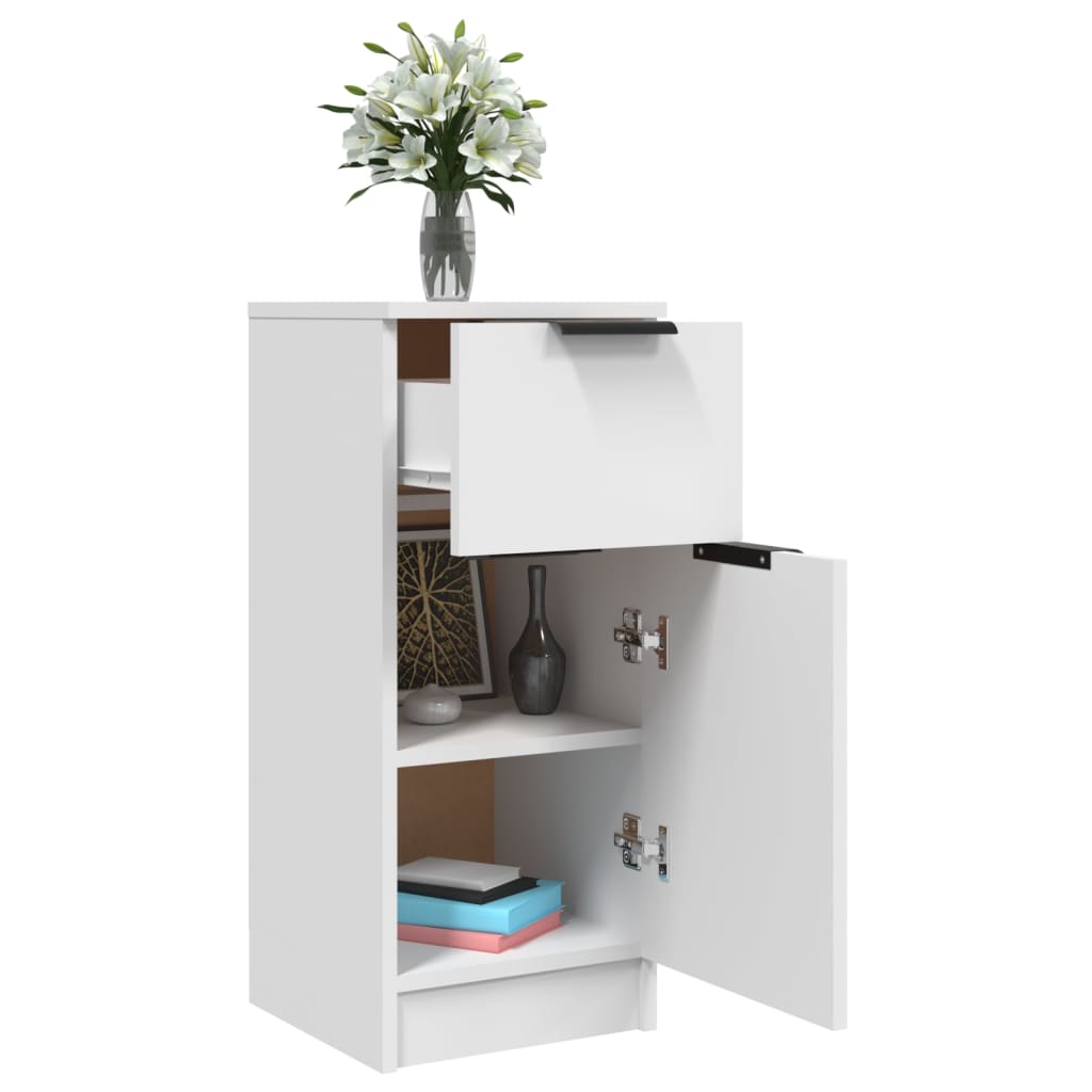 Skjenk hvit 30x30x70 cm konstruert tre