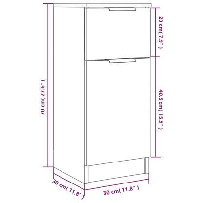 Skjenk hvit 30x30x70 cm konstruert tre