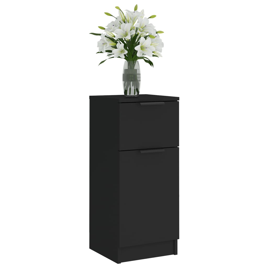 Skjenker 2 stk svart 30x30x70 cm konstruert tre