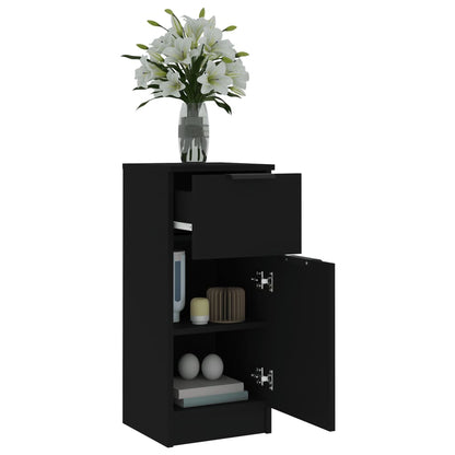 Skjenker 2 stk svart 30x30x70 cm konstruert tre