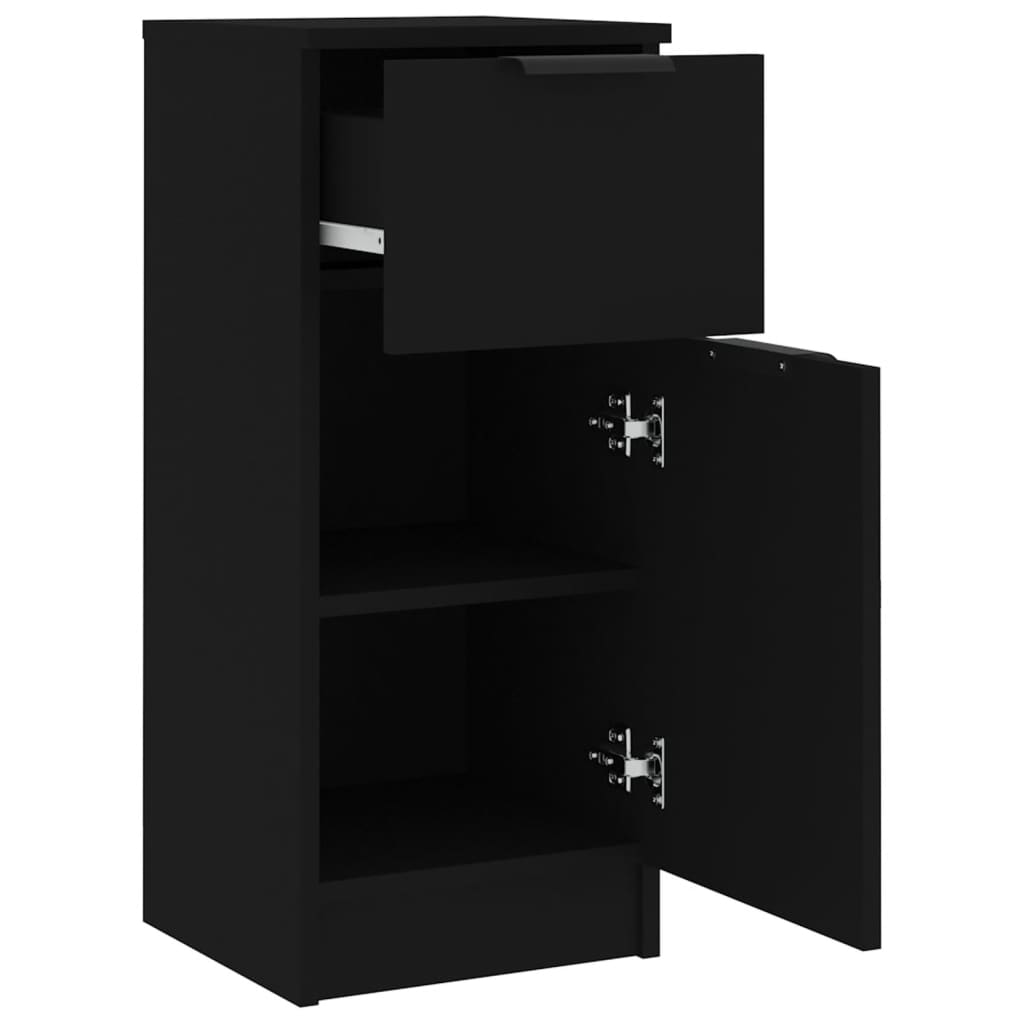 Skjenker 2 stk svart 30x30x70 cm konstruert tre