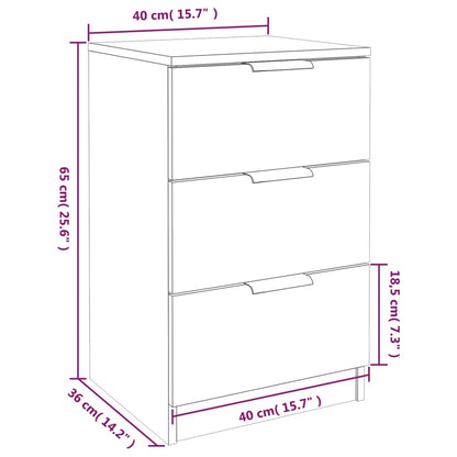 Nattbord Sengbord Svart 40x36x65 cm