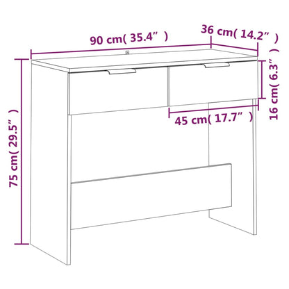 Avlastningsbord Konsollbord Hvit 90x36x75 cm