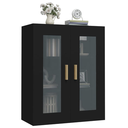 Veggskap Svart 69,5x34x90 cm