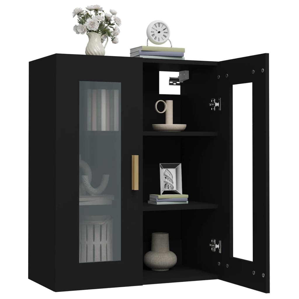 Veggskap Svart 69,5x34x90 cm