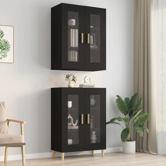 Veggskap Svart 69,5x34x90 cm