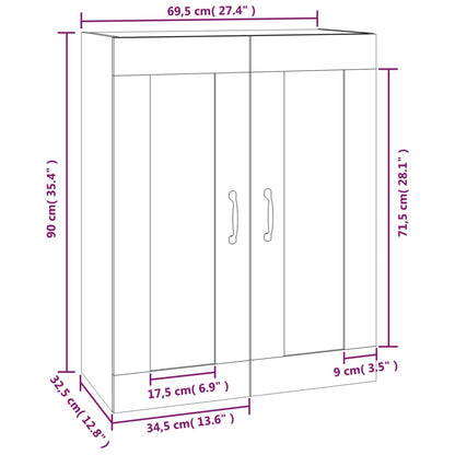Veggskap Sonoma Eik 69,5x32,5x90 cm