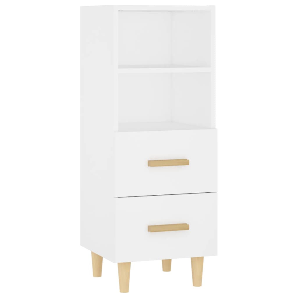 Skjenk hvit 34,5x34x90 cm konstruert tre