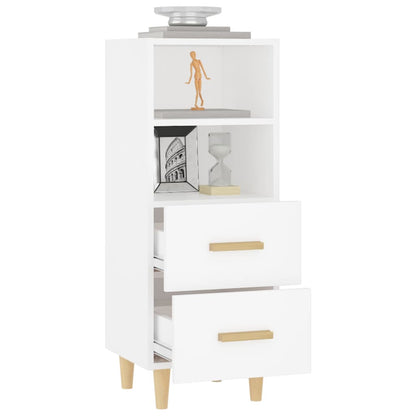 Skjenk hvit 34,5x34x90 cm konstruert tre