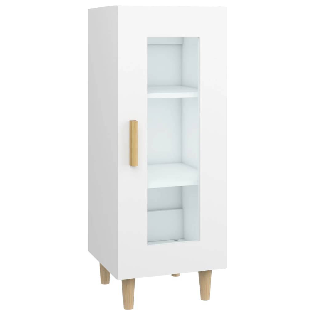 Skjenk hvit 34,5x34x90 cm konstruert tre