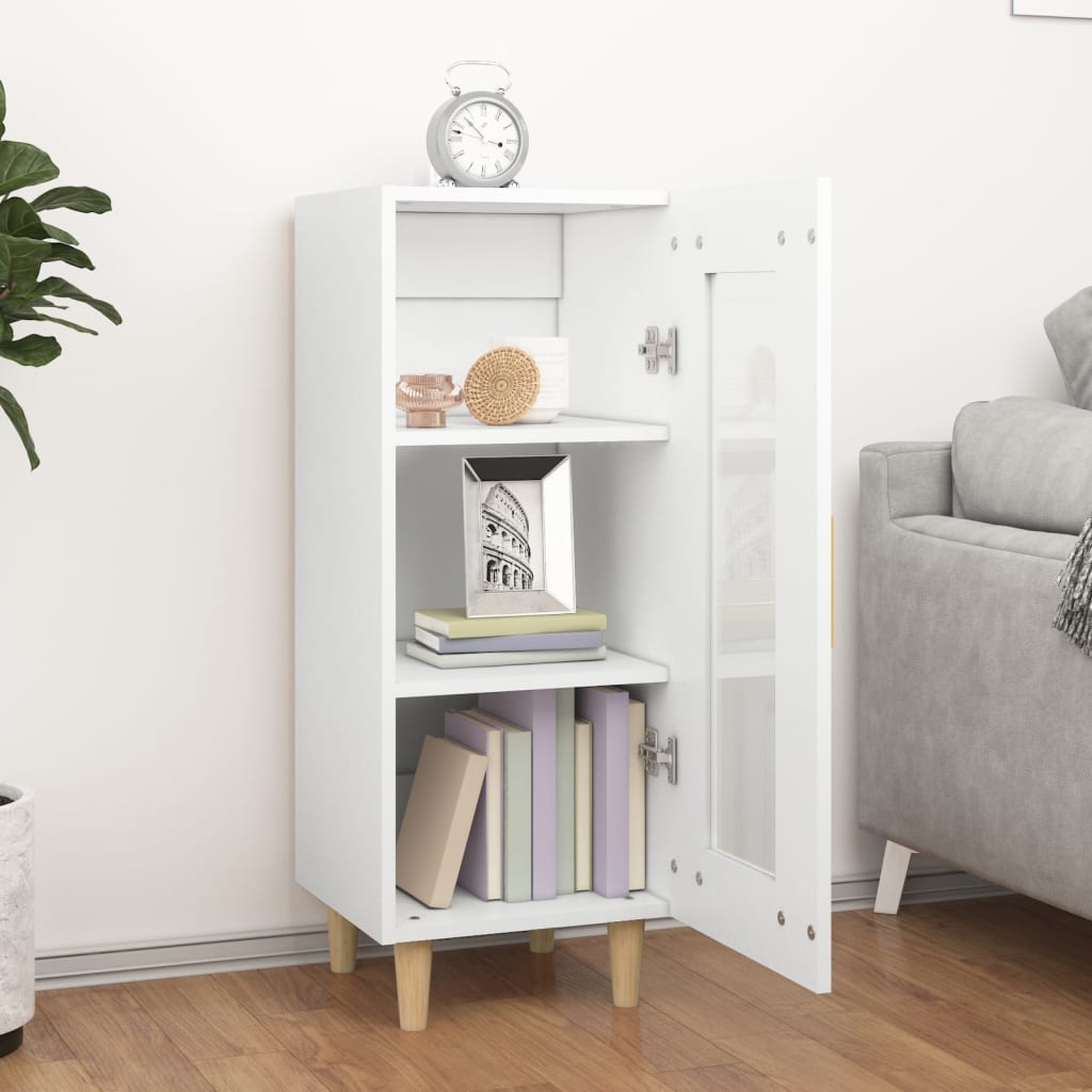 Skjenk hvit 34,5x34x90 cm konstruert tre