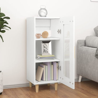 Skjenk hvit 34,5x34x90 cm konstruert tre