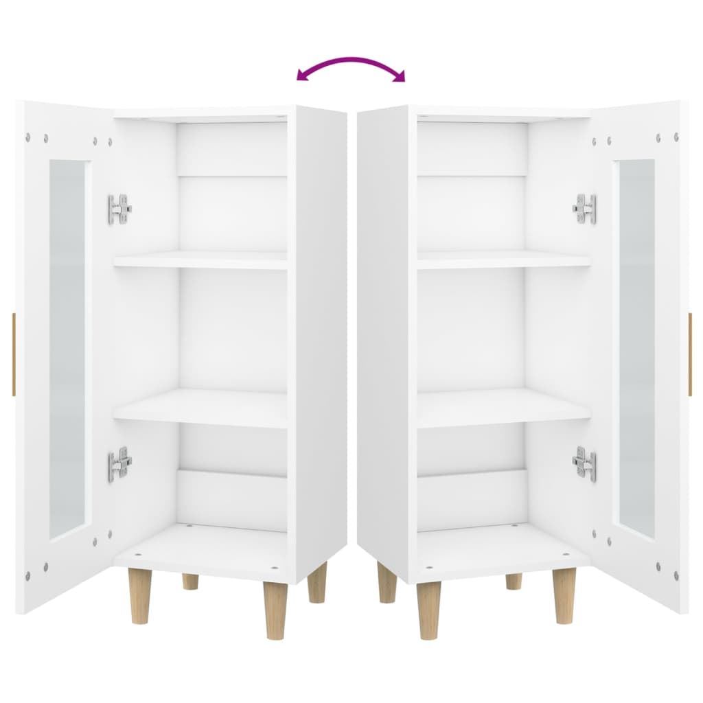 Skjenk hvit 34,5x34x90 cm konstruert tre