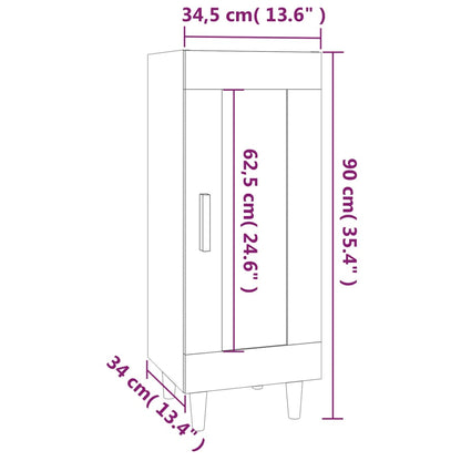 Skjenk hvit 34,5x34x90 cm konstruert tre