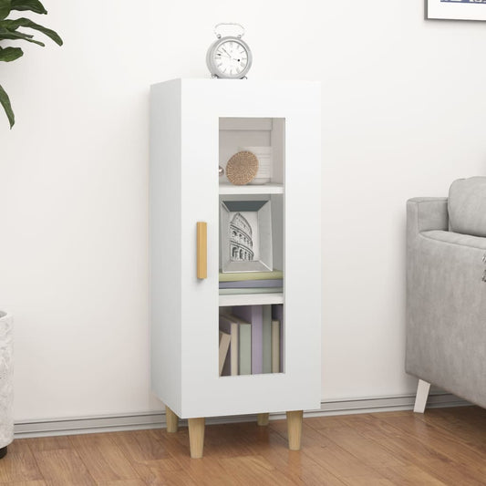 Skjenk hvit 34,5x34x90 cm konstruert tre