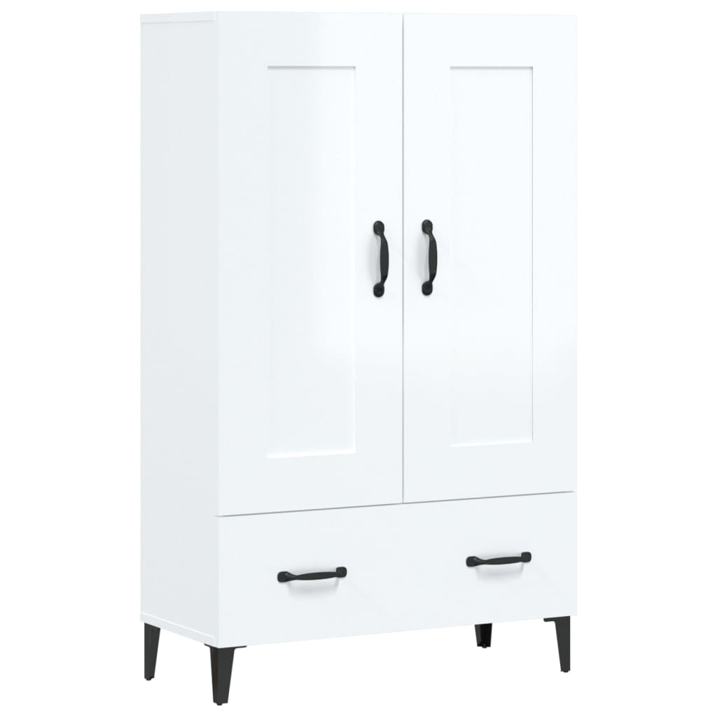 Skap Høyglans Hvit 70x31x115 cm
