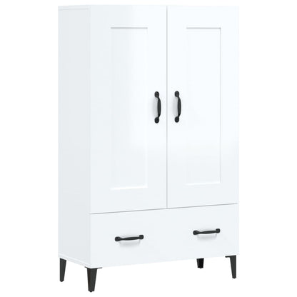 Skap Høyglans Hvit 70x31x115 cm