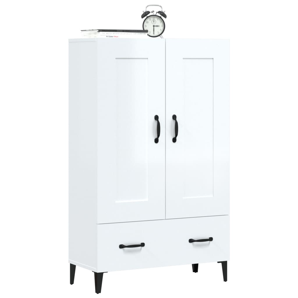 Skap Høyglans Hvit 70x31x115 cm
