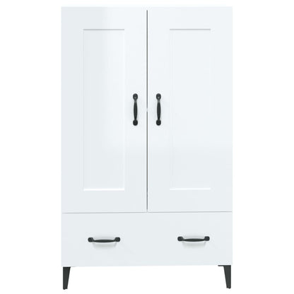 Skap Høyglans Hvit 70x31x115 cm