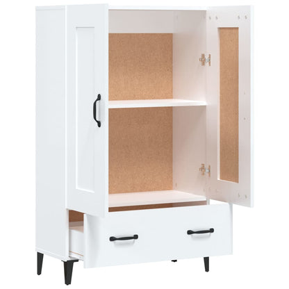 Skap Høyglans Hvit 70x31x115 cm