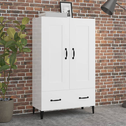 Skap Høyglans Hvit 70x31x115 cm